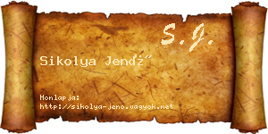 Sikolya Jenő névjegykártya